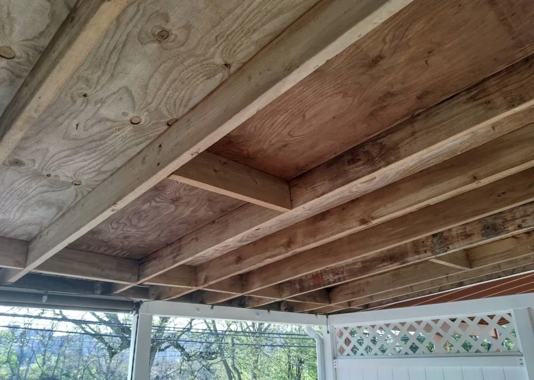 Exposed Joists · Allentown — before by Birdie Roofing