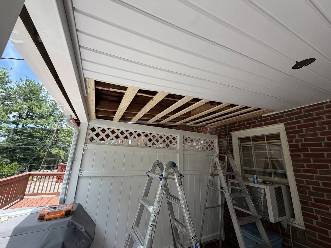 Beadboard Ceiling · Allentown — in progress by Birdie Roofing