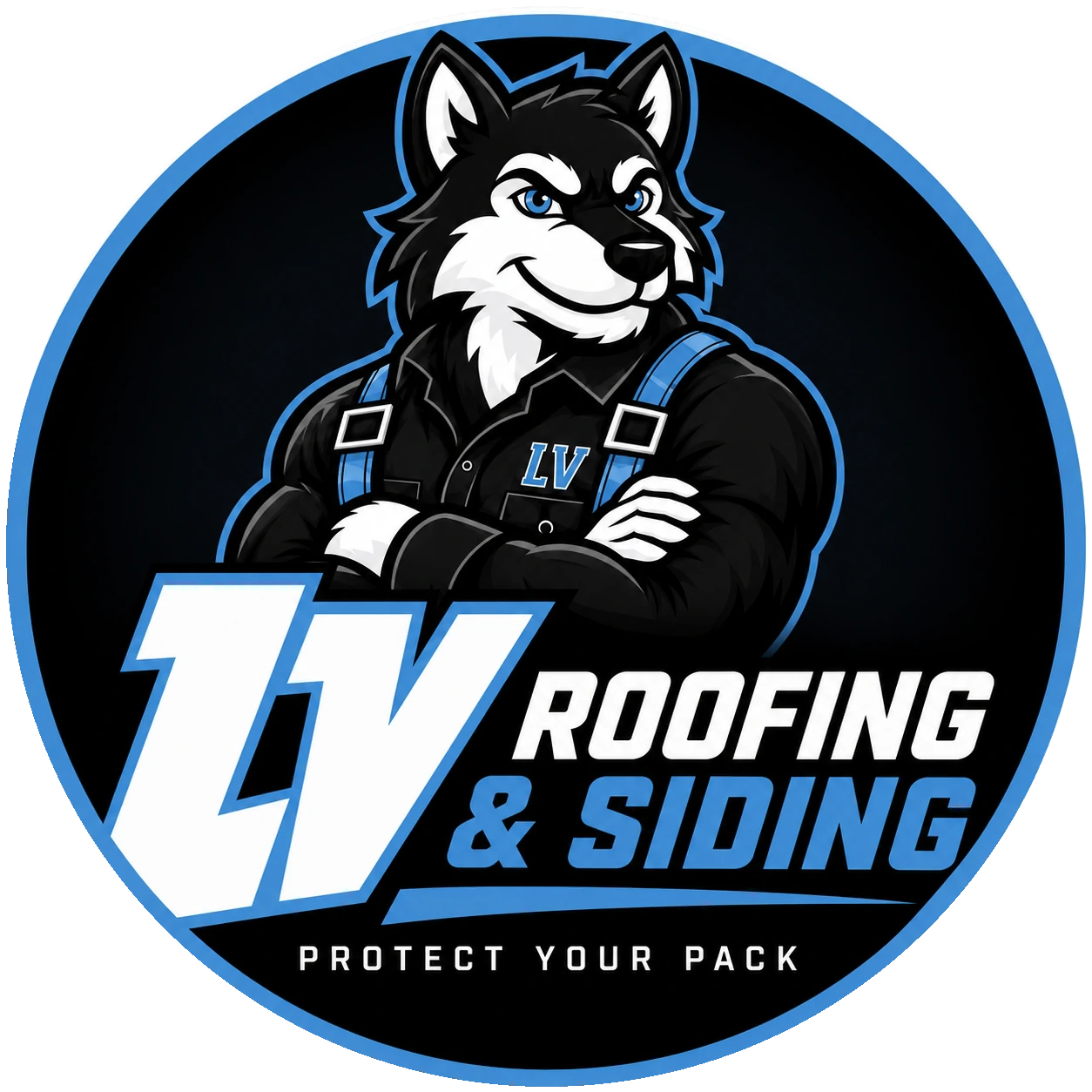 LV Roofing badge — Lasting Roofs. Legendary Value.