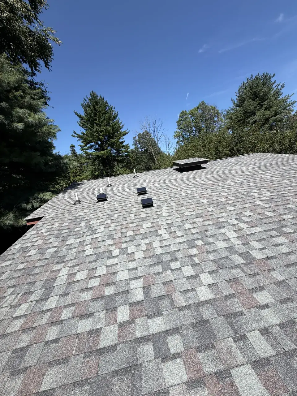 Attic ventilation on a new roof in Reading, PA by LV Roofing