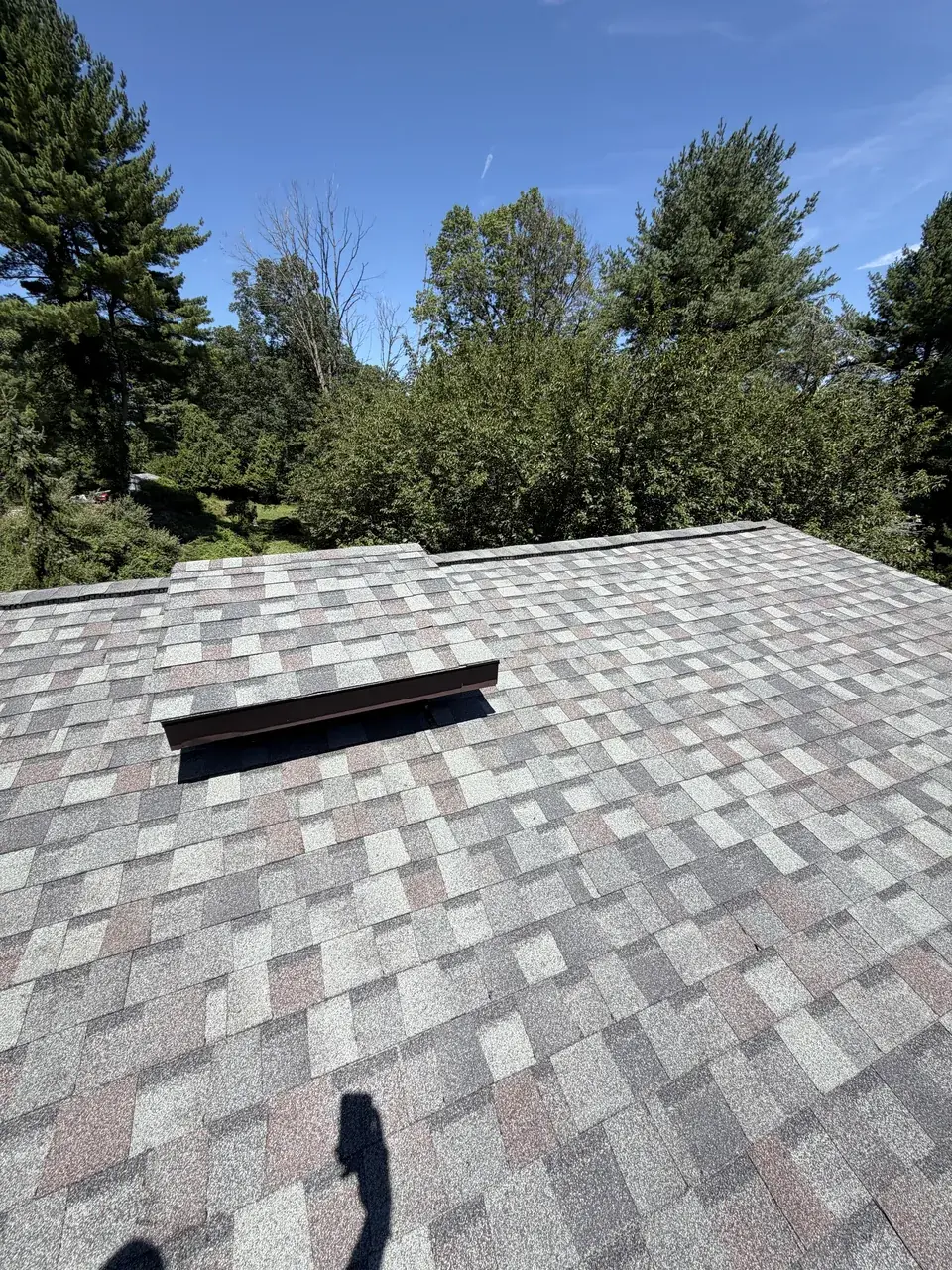 Ridge vent detail on an Atlas Summer Storm roof in Reading, PA by LV Roofing