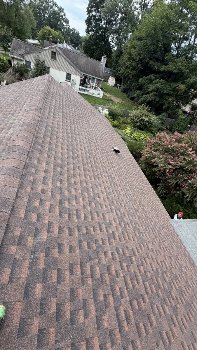 New architectural shingle roof on a large home in the Lehigh Valley by LV Roofing & Siding