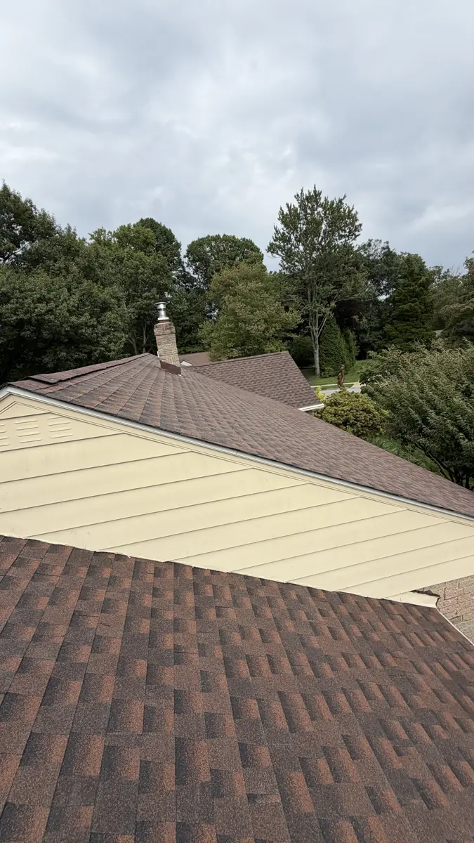 New shingle roof and gable on a Lehigh Valley home by LV Roofing & Siding